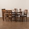 Baxton Studio Verner Modern and Contemporary Grey Fabric and Walnut Brown Finished Wood 7-Piece Dining Set 174-10541-10520-Zoro - alternate 6